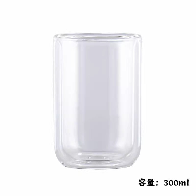 ダブルウォールグラス ガラスコップ 耐熱グラス 二重構造 保温保冷性