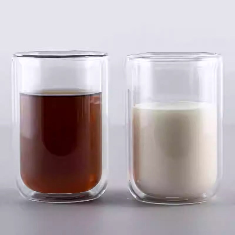 ダブルウォールグラス ガラスコップ 耐熱グラス 二重構造 保温保冷性