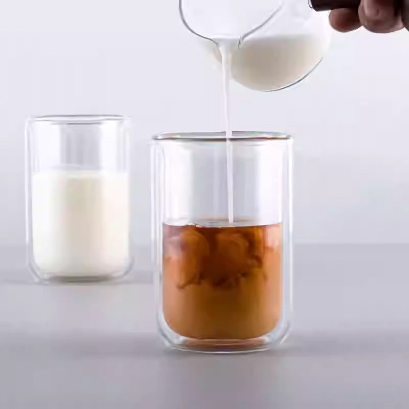 ダブルウォールグラス ガラスコップ 耐熱グラス 二重構造 保温保冷性