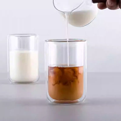 ダブルウォールグラス ガラスコップ 耐熱グラス 二重構造 保温保冷性