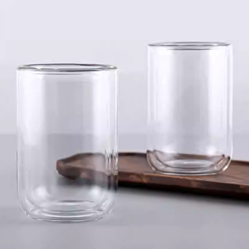 ダブルウォールグラス ガラスコップ 耐熱グラス 二重構造 保温保冷性