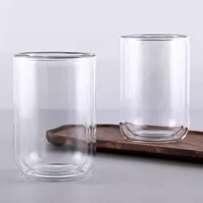 ダブルウォールグラス ガラスコップ 耐熱グラス 二重構造 保温保冷性