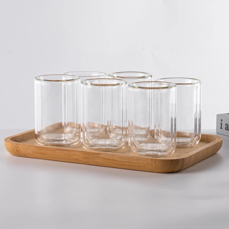 ダブルウォールグラス ガラスコップ 耐熱グラス 二重構造 保温保冷性