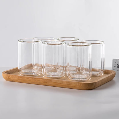 ダブルウォールグラス ガラスコップ 耐熱グラス 二重構造 保温保冷性