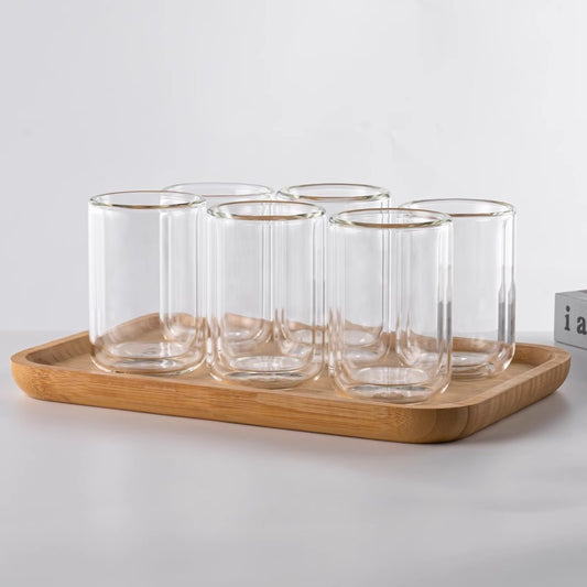 ダブルウォールグラス ガラスコップ 耐熱グラス 二重構造 保温保冷性